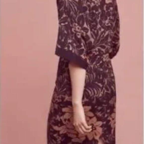 Black and Bronze Mauve Anthropologie Dress, Kimono Style - Picture 2 of 5